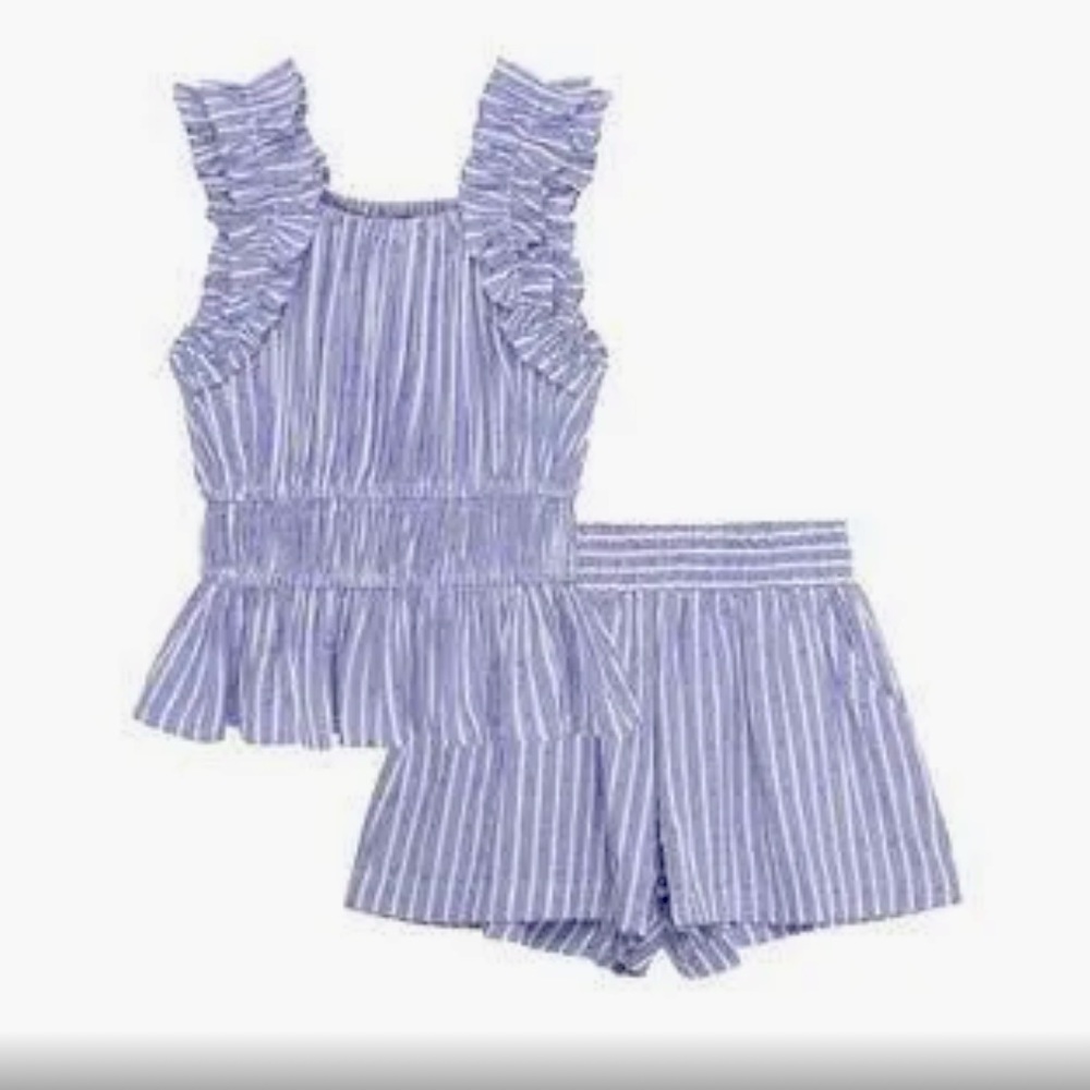 Purple and white striped matching summer outfit- size 14